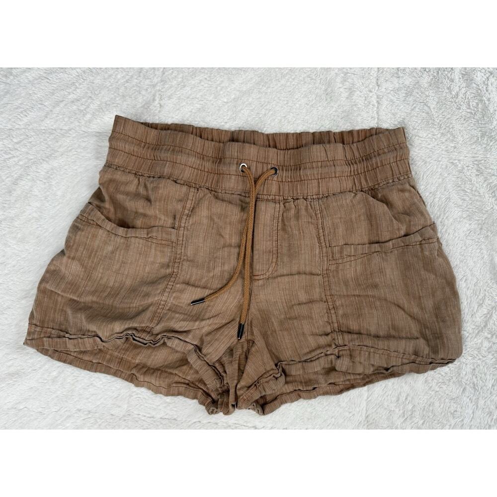 Athleta Cabo Linen Textured 4” Shorts Size 8 Beach Travel